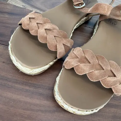 Naturalizer Sandals Womens Size 11 N Tea Brown Leather Neila Ankle Strap Braided