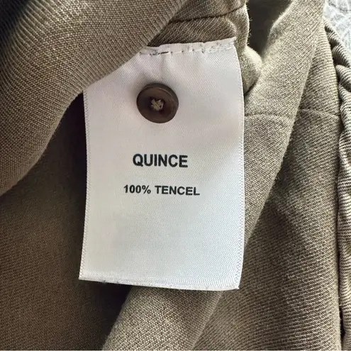 Quince Vintage Wash Tencel Camp Shirt Olive Green Size S