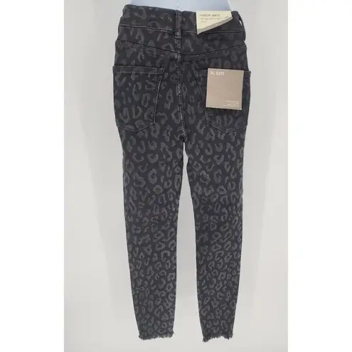 DL1961 Farrow Ankle Jeans Black Leopard Print Women's Sz 26