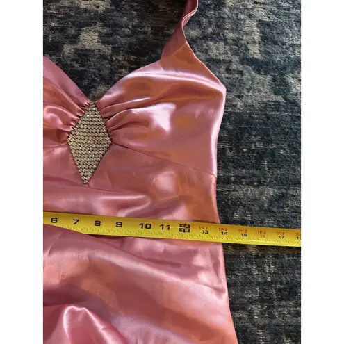 Gunne Sax VTG Halter Formal Gown Size 5 Jessica McClintock Pink Satin Halter EUC