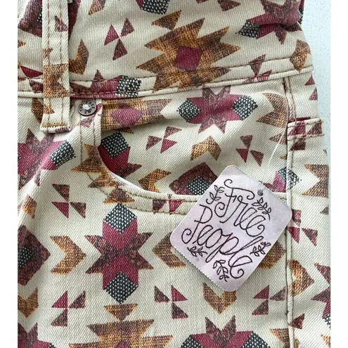 Free People  Wild Child Printed Aztec High Waist Rise Skinny Jeans 27 X 28 NWT