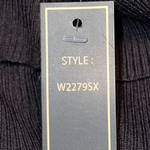 Lety And Me Women Cold Shoulder Mock Turtle Neck Tan Black Sweater Size 1X New Size XL