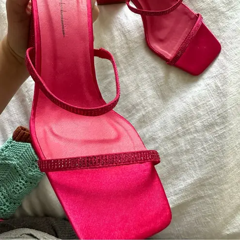 Billini Hot Pink Pink Block Sandal Heel Size 8