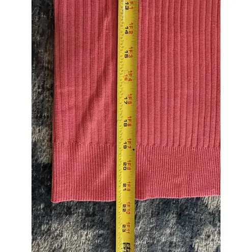 Cable & Gauge Sleeveless Ribbed Knit Sweater Coral Women's Large Rayon/Poly NEW