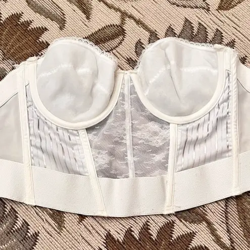 Lady Manhattan Vintage Bustier Bra Corset Top White 36B M Medium Size undefined