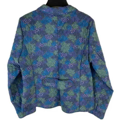 Christopher & Banks Quilted Floral Frenzy Full Zip Jacket Size XL Boho Garden - Image 8