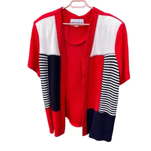 Vintage Another Thyme size XL red white blue knit cardigan Size L