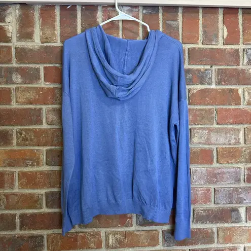 Rachel Zoe  Weekend Hoodie Pullover Sweater Size Large Blue Cashmere Blend