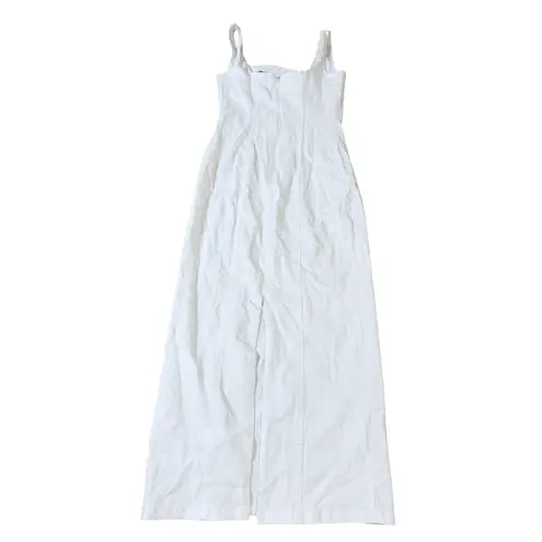 Fore Size Small Elegant Contemporary White Sleeveless Dress Midi Square Neck