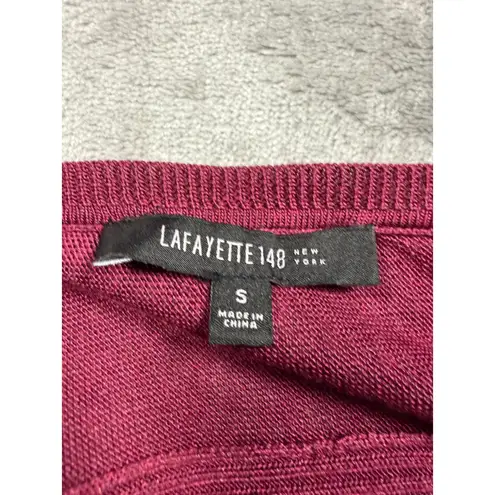 Lafayette 148 New York Burgundy Ribbed Knit Dolman Sleeve Top Pullover Small