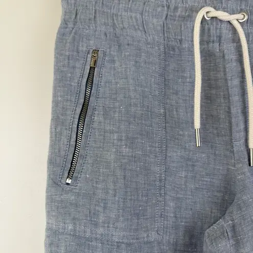 Athleta  Cabo Linen Mid-Rise Wide Leg Pant In Chambray Blue- Women's Size 4