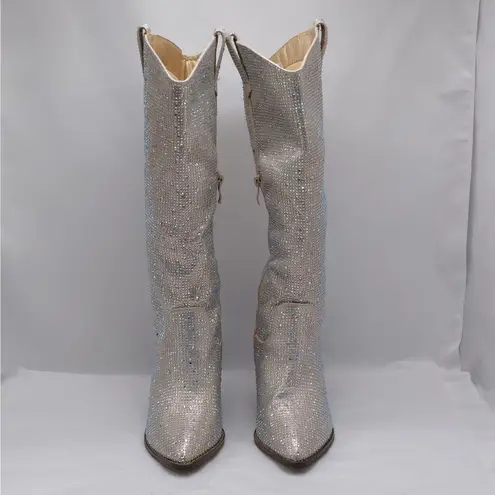 Top Moda Imogen Rhinestone Western Boots Womens 5.5 Festival Sparkle Chunky Heel