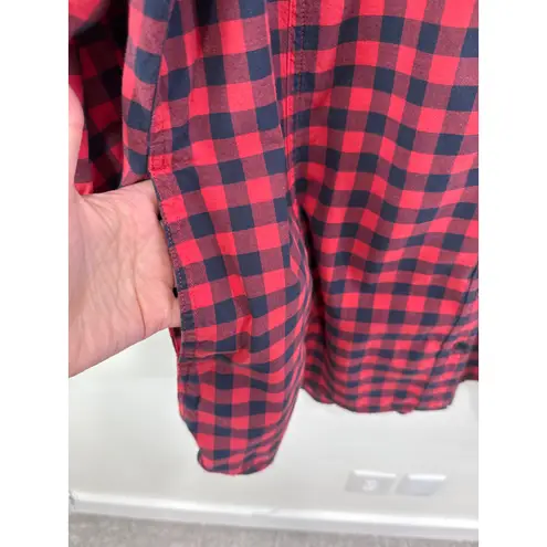 Duluth Trading Co Organic Cotton Free Range Buffalo Check Plaid 3/4 Sleeve Tunic Red Size 2X