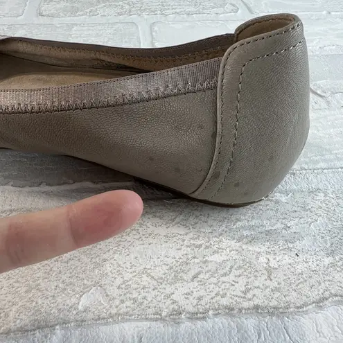 Vionic Ballet Flats Women 9 Wide Caroll Beige Buttery Soft Leather Shoes Comfort