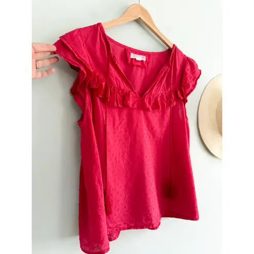 Emerson Fry | India Collection | Antoinette Top | Red Swiss Dots | Sz M Size M