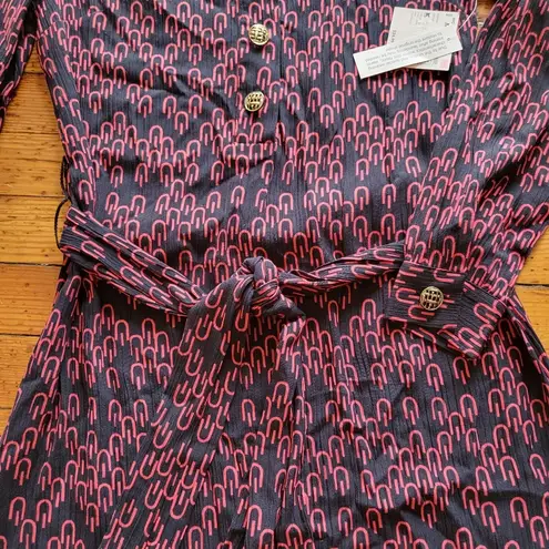 Jaclyn Smith Black and Red Print Shirt Dress Size Medium