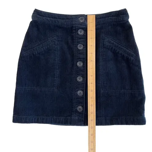 Marine layer Black Button Up Corduroy Mini Skirt Women's Size 0 Retro 90s Y2K
