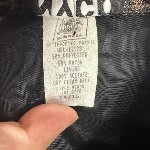 NYCC Plaid Blazer 14/16 Brown Green Oversized Academia Preppy Retro Vintage