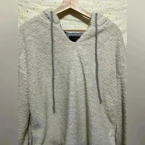 This & More Women's Sweater w/Hood,White,Grey Lining,Great Condition Gray Size L