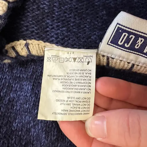 Erika & Co Vintage Embroidered‎ Leaf Sweater Navy Blue M Fall Cottagecore Size M