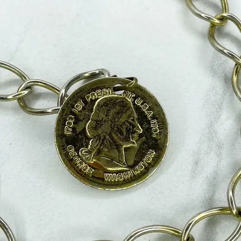Gold Tone George Washington Coin Chain Link Belt Small (S) ✨
