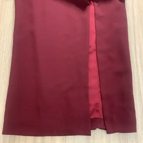 WAYF The Casey Plunge Neck Sleeveless Long Dress Burgundy Small!