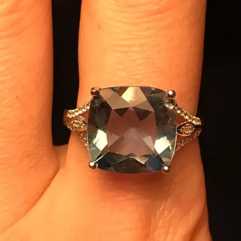 Teal Color Changing Fluorite Sterling Silver Ring Size 8.75 Green