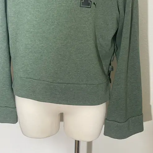 Puma  women logo way 1 cropped hoodie xl green long bell sleeve crossover active