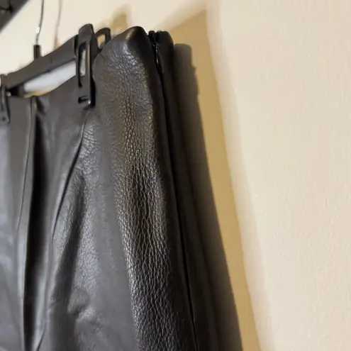 Veda Size Large Black Leather Mini Skirt Lined Made in USA