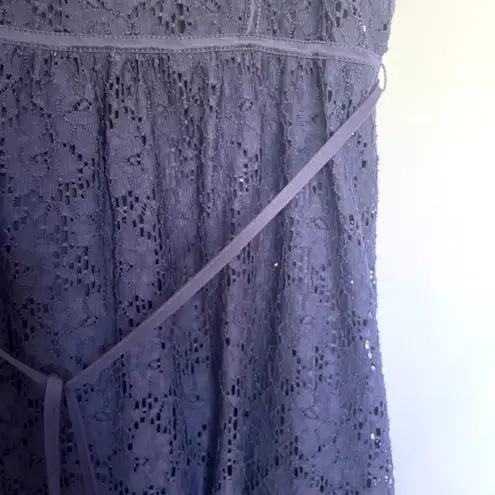 Motherhood navy blue lace dress midi women's size M nylon summer lightweight