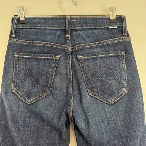 Mother Insider Crop Step Fray Speed Racer Red Side Stripe Jeans Blue Size 24