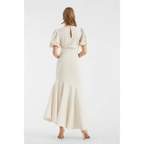 Camilla Sachin & Babi Stretch Crepe Ivory Mermaid Asymmetric Cocktail Dress 8