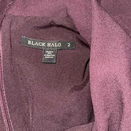 Black Halo NWOT Joan Turtleneck Long-Sleeve Belted oxblood Dress sz 2