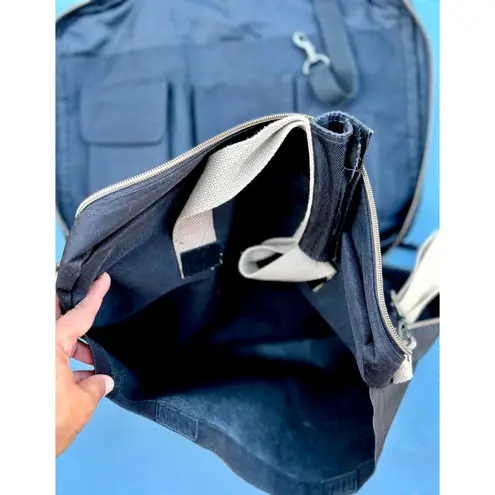Vintage TOTES Canvas Messenger Bag Black Travel Back Missing Laptop Cover