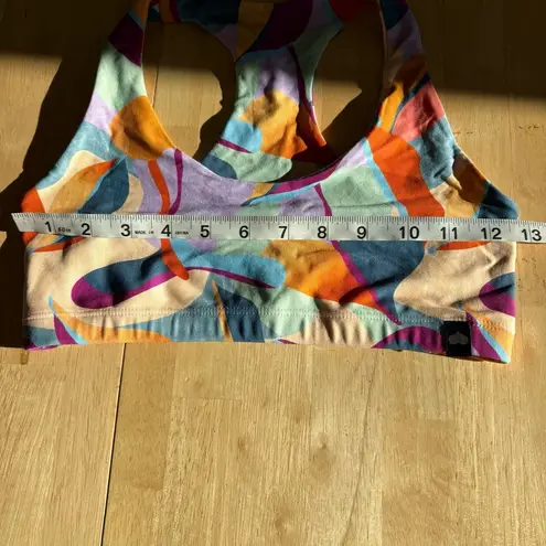 Booty By Brabants scoop neck top sports bra multi color geometric print