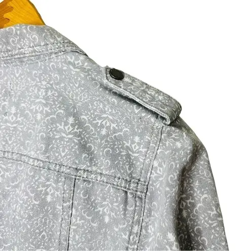 Ruff Hewn Womens Long Sleeve Gray White Full Zip Jacket Size M