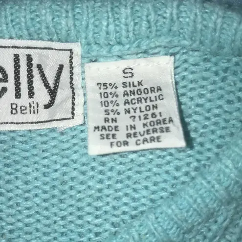 CLOVELLY By Zachary Belil silk angora blend knit sweater short sleeves size S