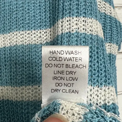 Bibi Blue White Stripe Knit Sweater Size Large