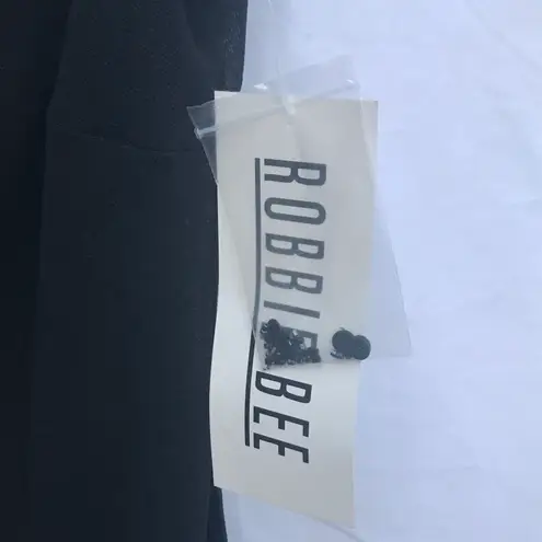 Robbie Bee NWT 12 Little Black Dress Women's Embroidered Floral Elegant Evening