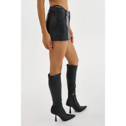 LAMARQUE Liana Leather Skirt in Black Medium Womens Skort Shorts