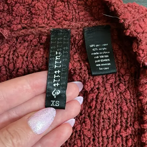 Full Tilt Beautiful Maroon Deep Red Knot Cardigan with Buttons - Image 2