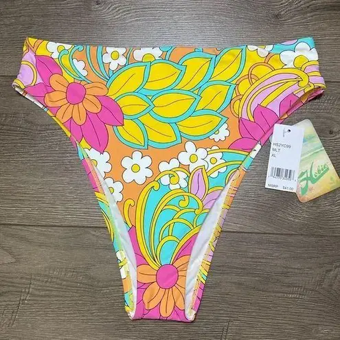 Hobie  Woodstock Floral High Waist Bikini Bottoms Multicolor Print Size XL