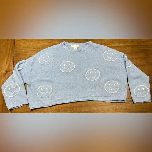 Sincerely Jules Size S Blue 2 Piece Smiley Cropped Sweater & Wide Leg Pants - Image 2