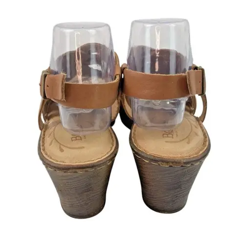 *Born Wedge Sandals Women’s Size 10 Brown Leather Strappy Comfort Summer Travel