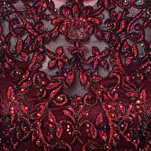 Jovani  JVN Red Black Whimsigoth Rhinestone Prom Dress. Size 00. Fairycore Gothic