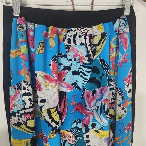 Blue Butterfly Print Sheee Overlay Skirt Size undefined