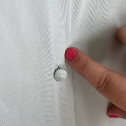 Vanity Fair Vanity Fair Vintage 34 Sleep Satin Trimmed Gown Button Front Light Blue