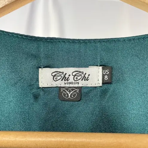 Chi Chi London Chi‎ Chi London V Neck Midi Dress in Blue Size 8