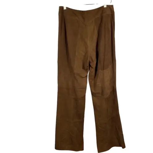 Juliana Collezione 100% Suede Leather Pants Women's 8 Brown Bootcut High Rise Tan