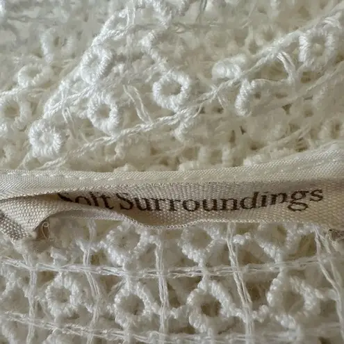 Soft Surroundings Soft Surrounding Petite White Tosca Crochet Knit Dress Size XS